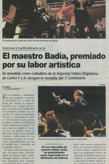 Badia reconocido por su labor artística(España)