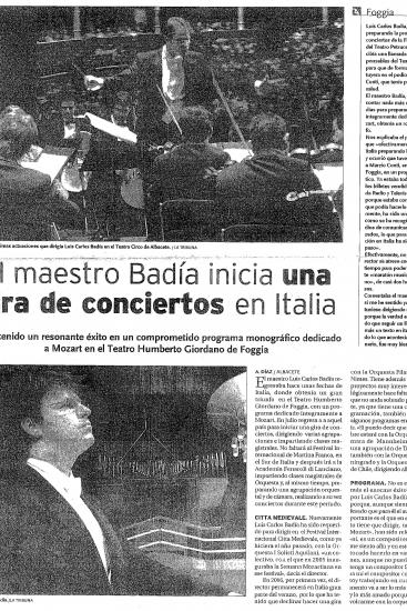 Luis Carlos Badía inicia una gira de conciertos con su orquesta(España)